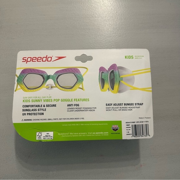 Speedo Sunny Vibes Pop Goggle Features Sunglass Style Anti-Fog Kids Ages 3-6 NWT - Picture 6 of 6